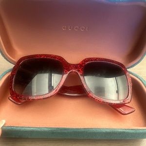 Gucci red sunglasses